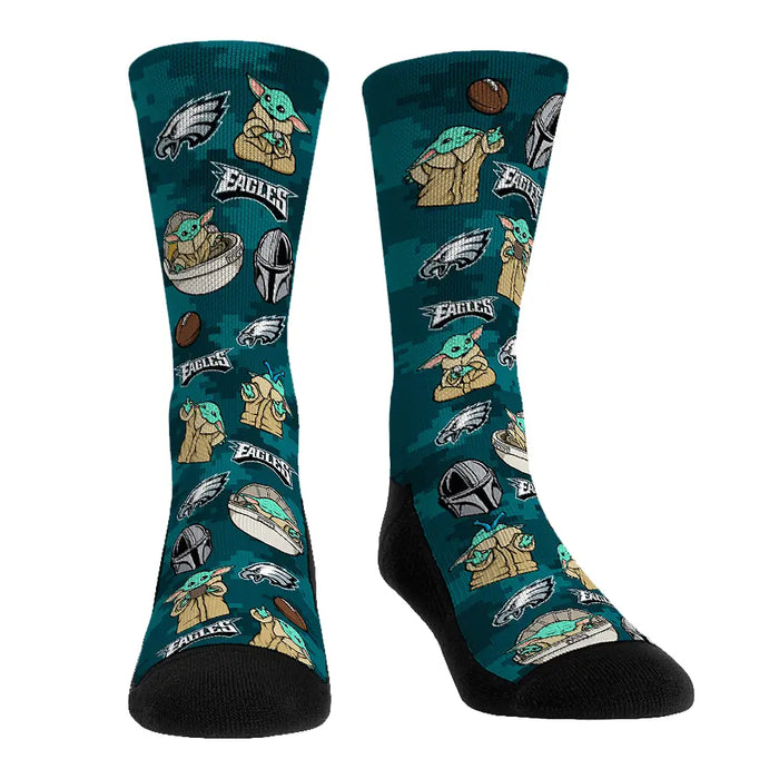 Philadelphia Eagles - Star Wars - Grogu All-Over by Rock 'Em Socks