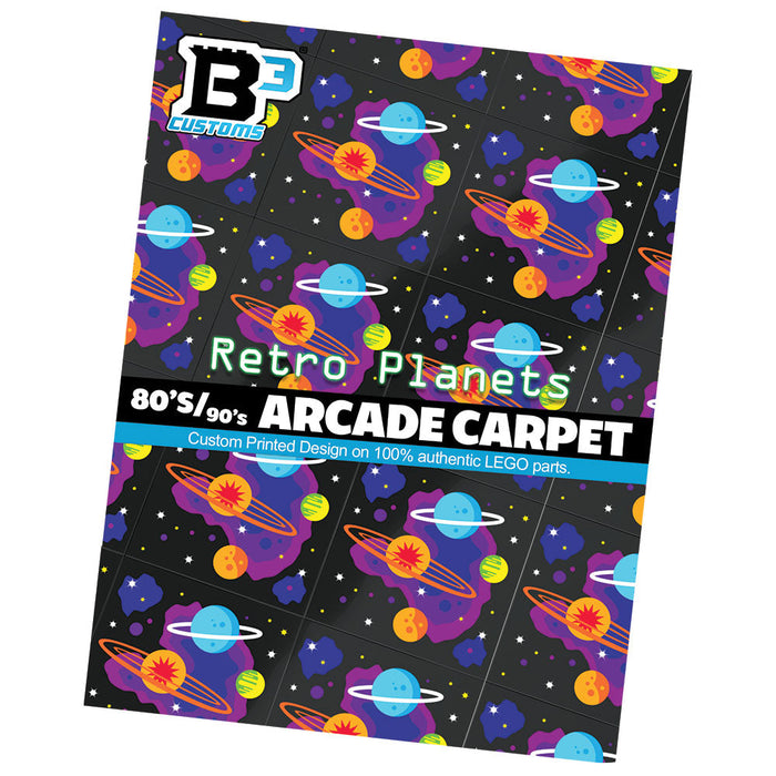 80's and 90's Arcade Carpet 6x6 Tiles (Planets) made with LEGO parts - Pack of 10 by B3 Customs
