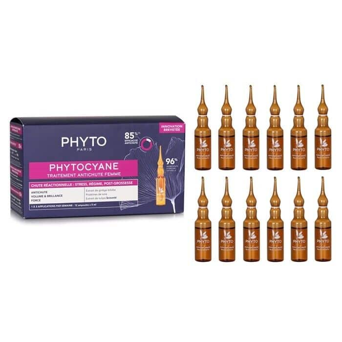 PHYTO PHYTOCYANE Revitalizing Treatment for Reactional Hair Thinning - Women 12 Vials by Nava Beauty