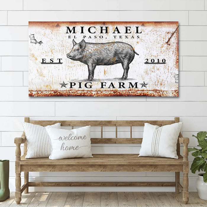 Pig Farm Sign by Tailored Canvases