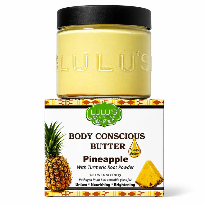 Pineapple Turmeric Whipped Mango Body Butter – Non-Greasy, Golden Glow by Lulu’s Holistics