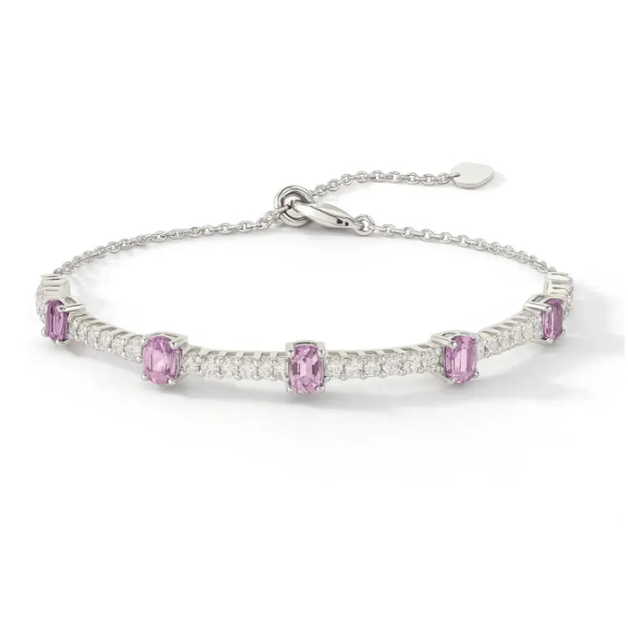 Pink Sapphire Adjustable Bracelet by Fine Color Jewels