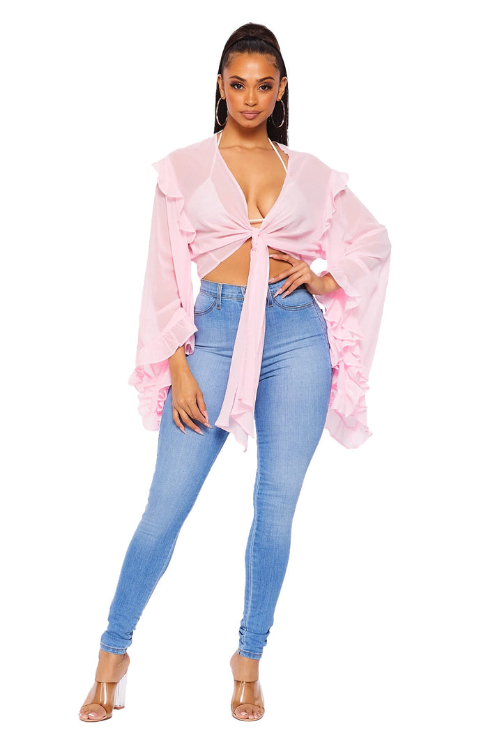 See Thru Wrap Top by The House of Stylez