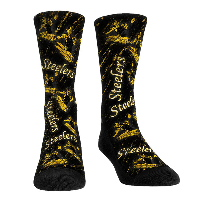 Pittsburgh Steelers - Throwback All-Over by Rock 'Em Socks