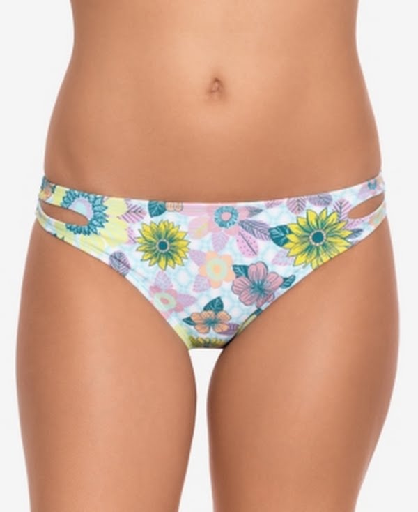 Salt + Cove Printed Cut-Out Hipster Bikini Swim Bottoms by Vanessa Jane
