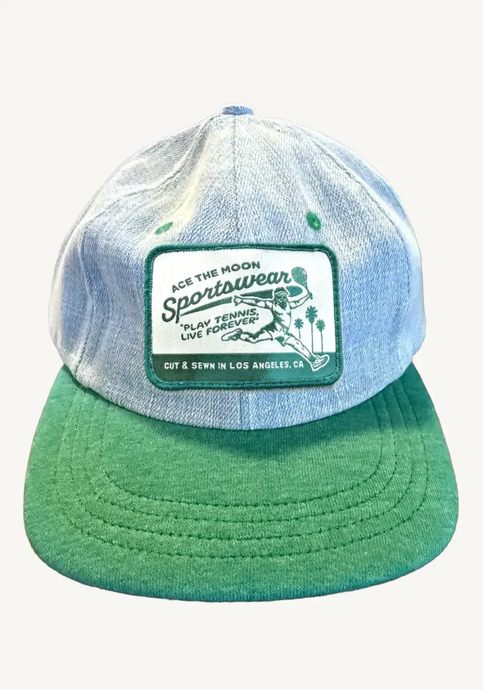 Play Tennis, Live Forever Denim-Fleece Hat by Ace The Moon