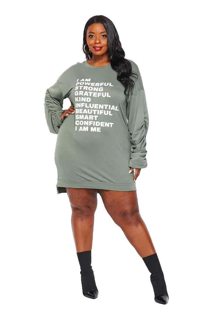 Curvy I AM.... Long Graphic Tunic Dress by The House of Stylez