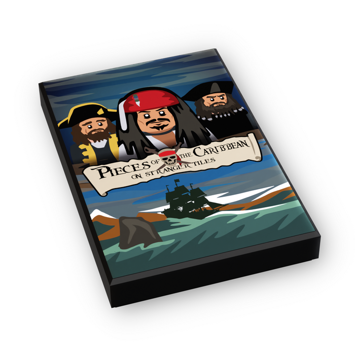 Pieces of the Caribbean: On Stranger Tiles Movie Cover (2x3 Tile) made using LEGO part by B3 Customs