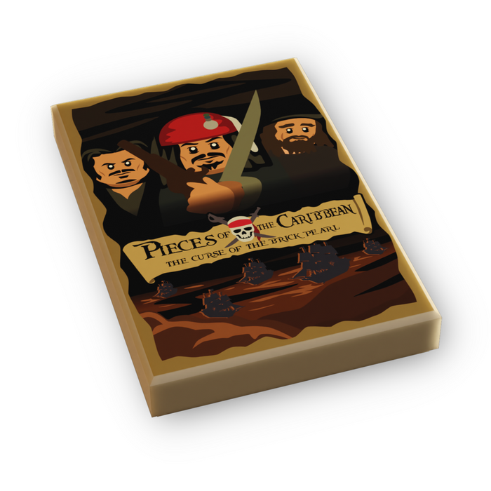 Pieces of the Caribbean: Curse of the Brick Pearl Movie Cover (2x3 Tile) by B3 Customs