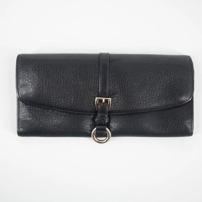 Prada Black Saffiano Leather Ribbon Long Wallet #2277 by Bolt Boutique