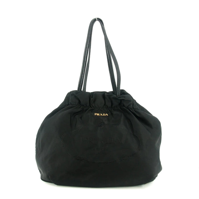 Prada Black Tessuto Nylon x Leather Shoulder Bag #7704 by Bolt Boutique