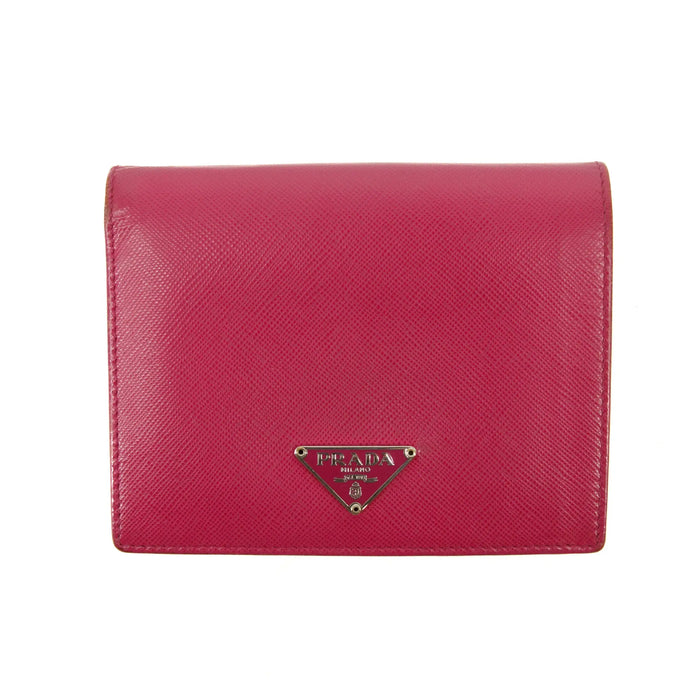 Prada Hot Pink Saffiano Lux Trifold Wallet #3100 by Bolt Boutique
