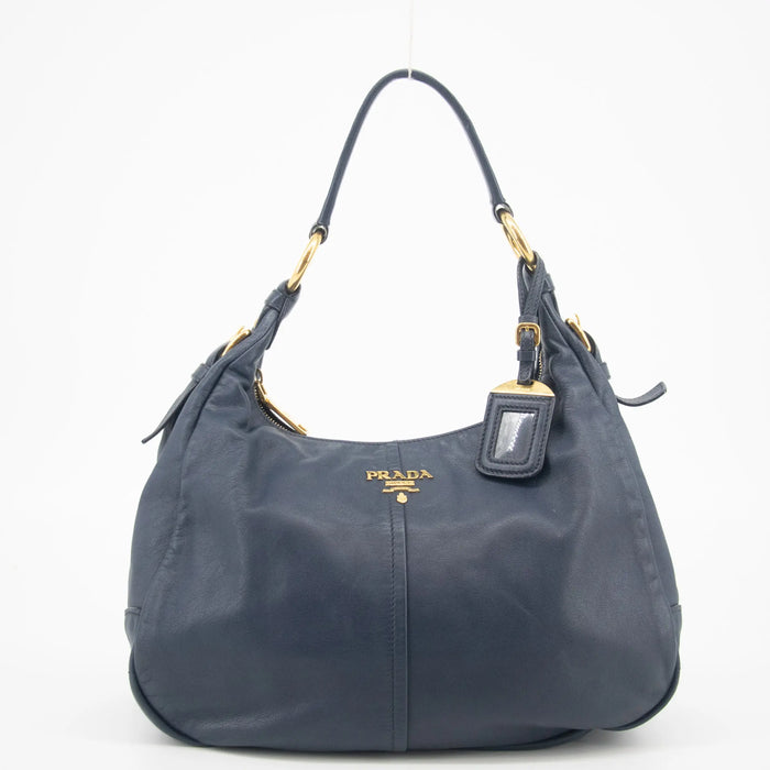 Prada Navy Leather Hobo Shoulder Bag - #1471 by Bolt Boutique