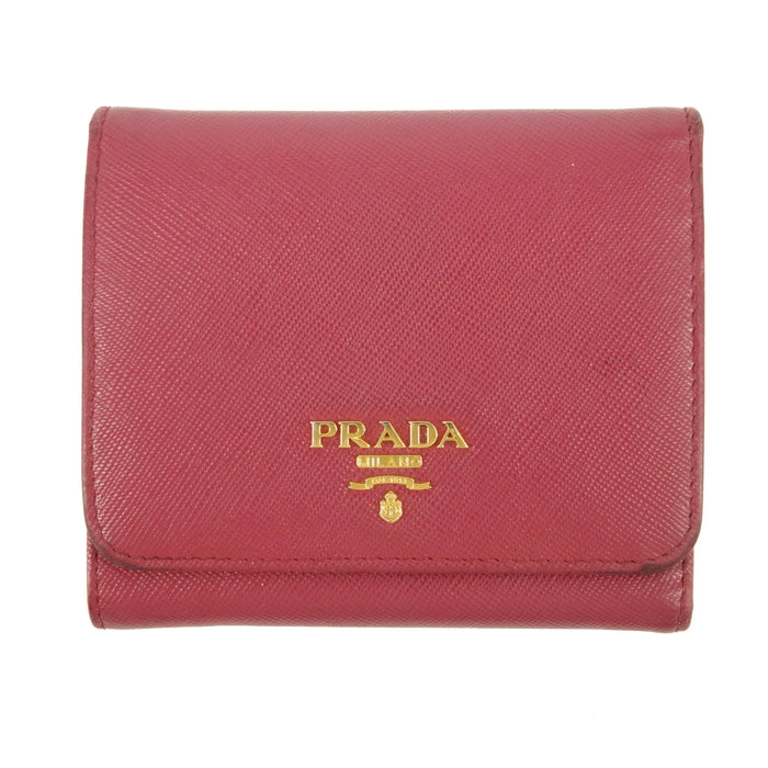 Prada Saffiano Leather Pink Compact Wallet #5174 by Bolt Boutique