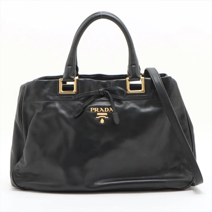 Prada Soft Calf Bow Black Tote Bag - #1937 by Bolt Boutique