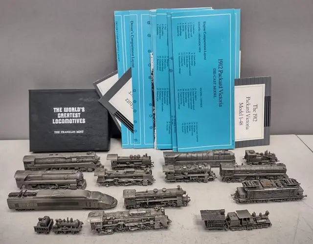14 Vintage Franklin Mint Pewter Locomotives Lot by Price Is Right Miami