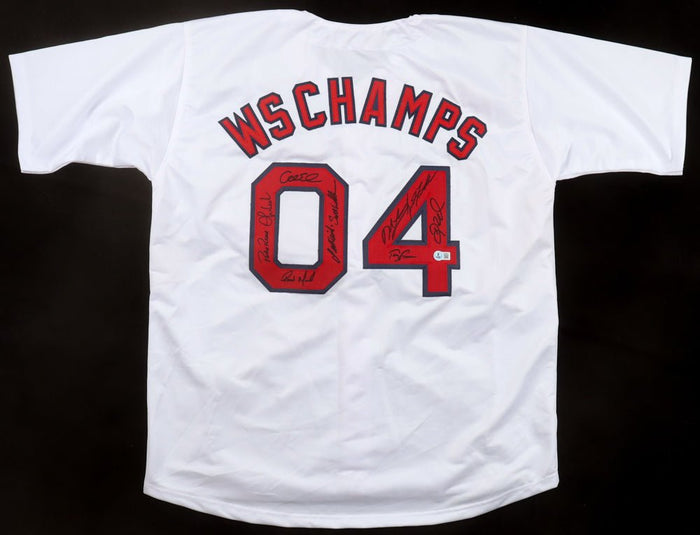 "2004 World Series Champions" Jersey Signed By (10) With Orlando Cabrera, Pokey Reese, Keith Foulke, Terry Francona (Beckett) Boston Red Sox by Price Is Right Miami