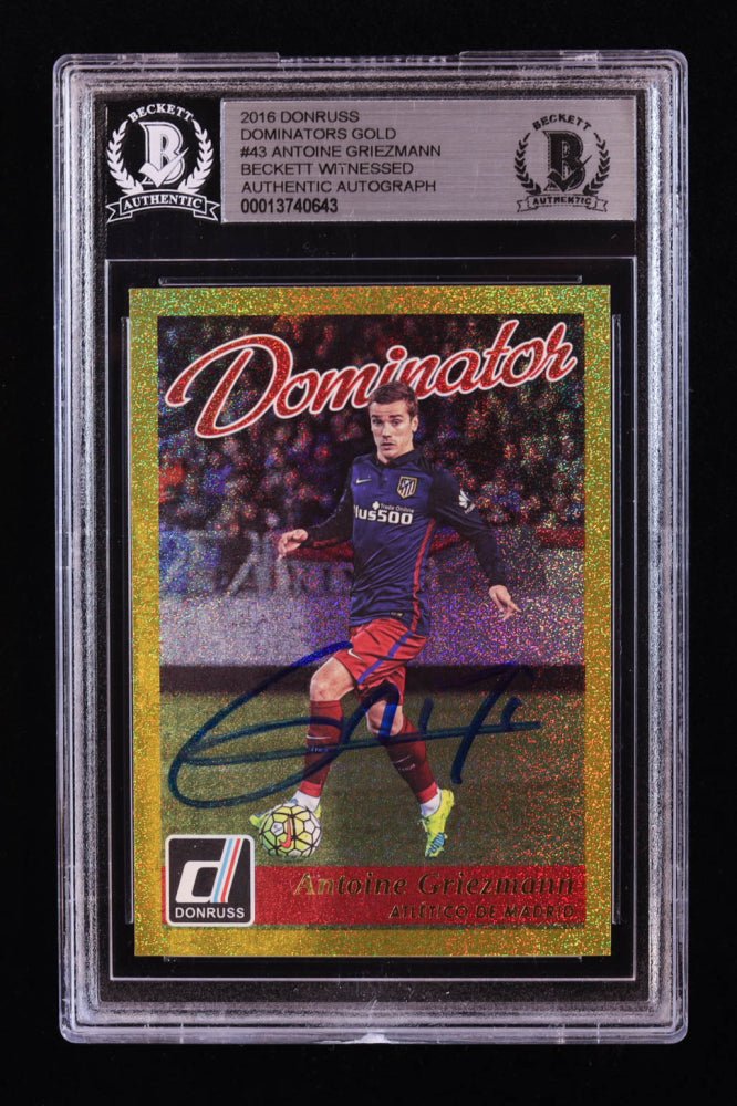 Antoine Griezmann Signed 2016 Donruss Dominators Gold #43 (BGS) by Price Is Right Miami