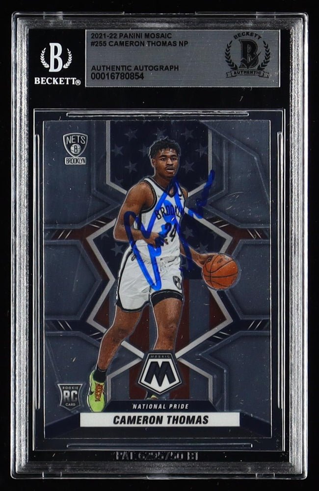 Cameron Thomas Signed 2021-22 Panini Mosaic #255 NP RC (BGS) by Price Is Right Miami
