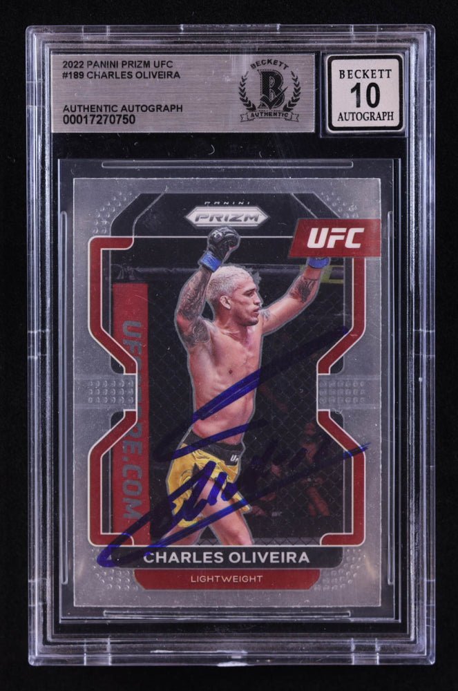 Charles Oliveira Signed 2022 Panini Prizm UFC #189 (BGS | Autograph Grade 10) by Price Is Right Miami