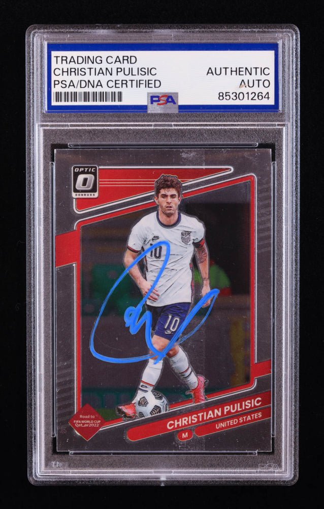 Christian Pulisic Signed 2021-22 Donruss Optic #160 (PSA) by Price Is Right Miami