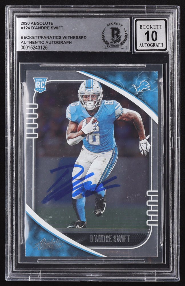 D'Andre Swift Signed 2020 Panini Absolute #124 RC (BGS) Beckett / Fanatics Witnessed by Price Is Right Miami