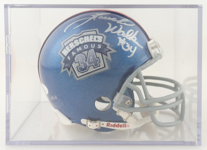 Herschel Walker Signed Famous 34 Mini Helmet with Case (JSA) by Price Is Right Miami