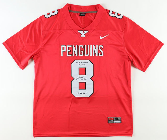 Jaleel McLaughlin Signed Jersey Inscribed "NCAA All-Time Rusher" & "8,166 Yards" (JSA) Youngstown State Penguins by Price Is Right Miami