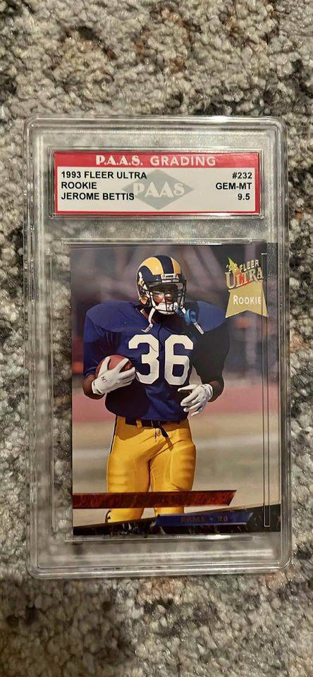 Jerome Bettis 1993 Fleer Ultra #232 Rookie Rams NFL Card PAAS GEM-MT 9.5 by Price Is Right Miami