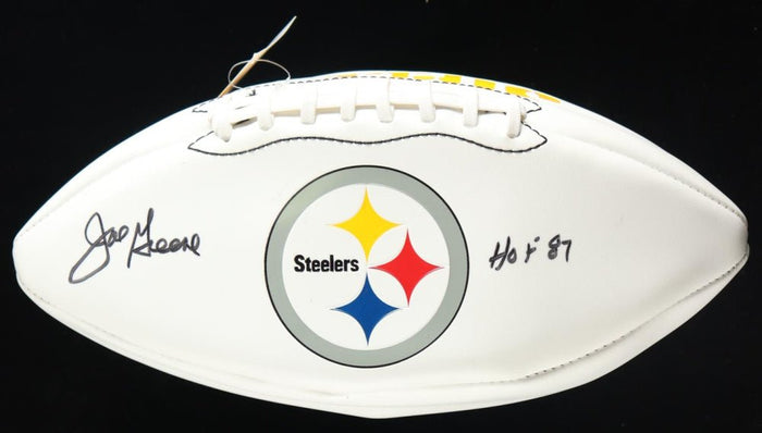 Joe Greene Signed Steelers Logo Football Inscribed "HOF 87" (Fanatics) by Price Is Right Miami