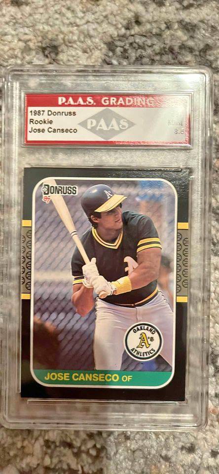 Jose Canseco 1987 Donruss Rookie Oakland Athletics MLB Card PAAS 8.5 by Price Is Right Miami