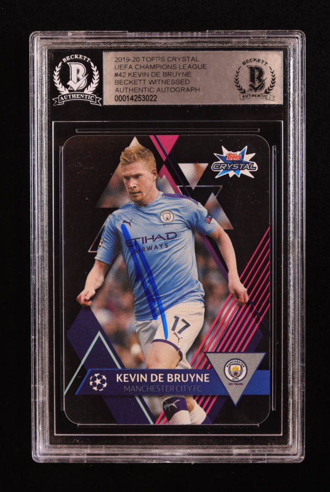 Kevin De Bruyne Signed 2019-20 Topps Crystal UEFA Champions League #42 (BGS) Beckett Witnessed by Price Is Right Miami