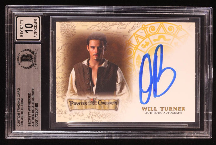 Orlando Bloom Signed Pirates Custom Card (BGS Auto 10) by Price Is Right Miami