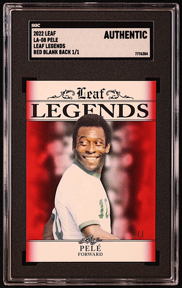 Pele 2022 Leaf Legends Red Blank Back #LA08 #1/1 (SGC Authentic) by Price Is Right Miami