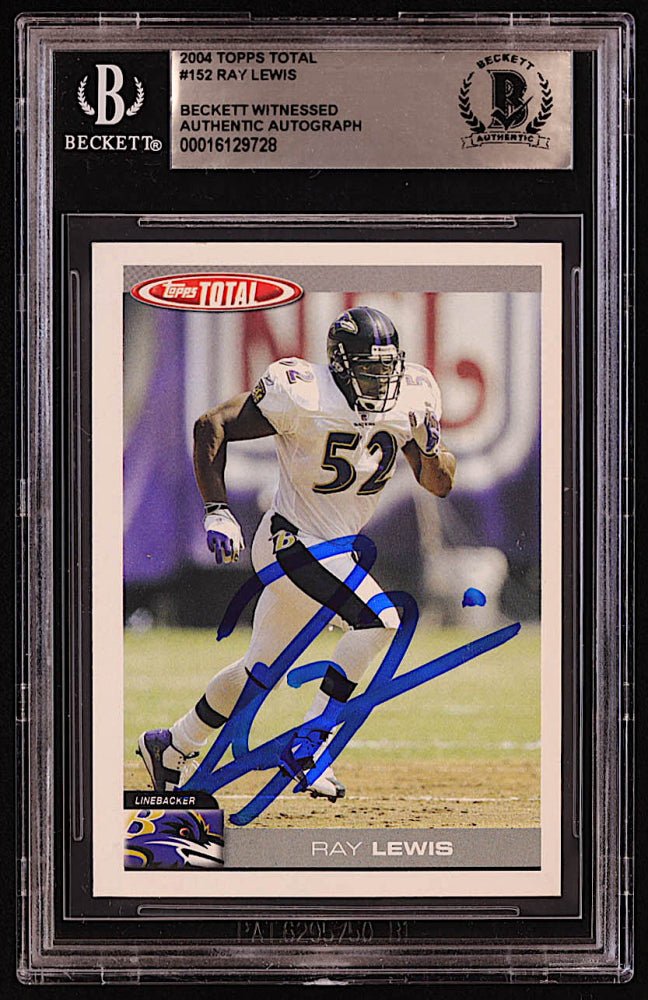 Ray Lewis Signed 2004 Topps Total #152 (BGS) by Price Is Right Miami