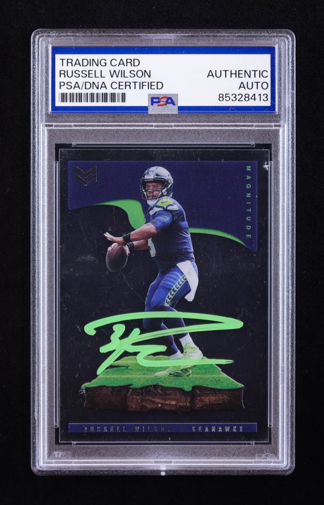 Russell Wilson Signed 2021 Panini Chronicles Magnitude #26 (PSA) by Price Is Right Miami