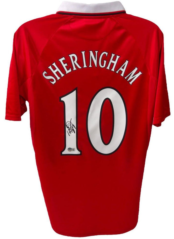 Teddy Sheringham Umbro Signed Manchester United Jersey (Beckett) by Price Is Right Miami