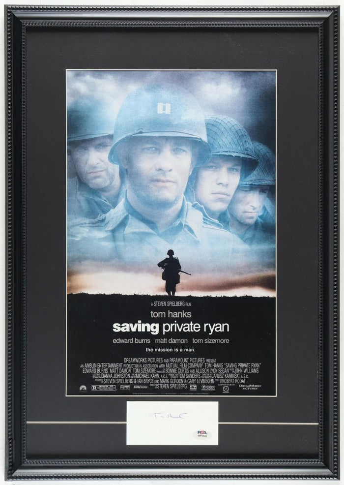 Tom Hanks Signed "Saving Private Ryan" Custom Framed Cut Display (Beckett & PSA) by Price Is Right Miami