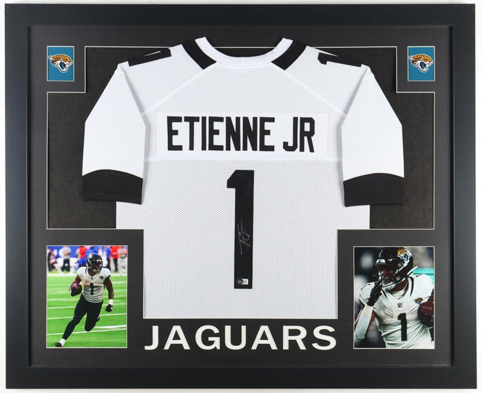 Travis Etienne Signed Custom Framed Jersey Display (Beckett) by Price Is Right Miami