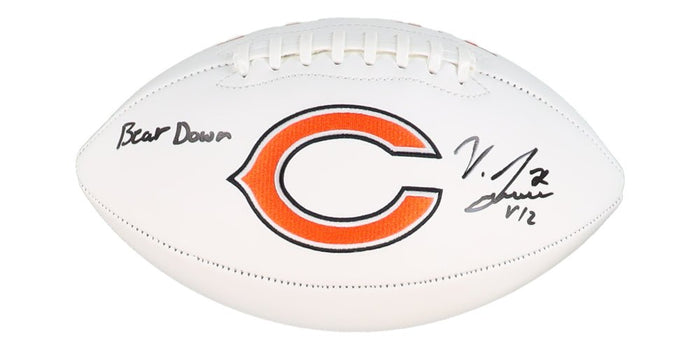 Velus Jones Jr. Signed Bears Logo Football Inscribed "Bear Down" (JSA) by Price Is Right Miami
