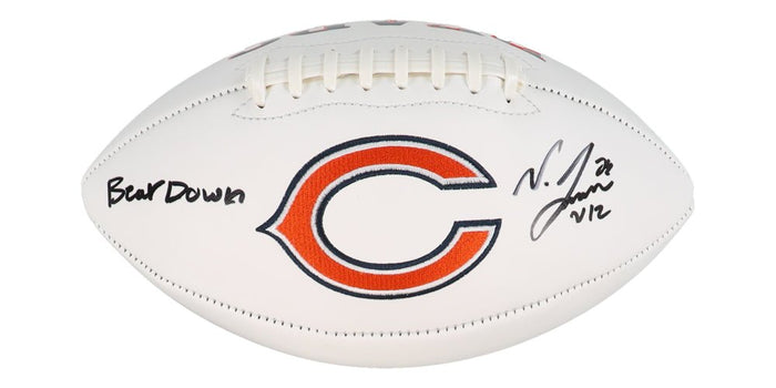 Velus Jones Jr. Signed Bears Logo Football Inscribed "Bear Down" (JSA) by Price Is Right Miami