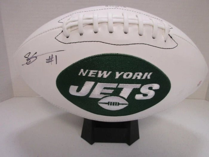 Sauce Gardner Jets Signed Logo Football (PAAS COA) by Price Is Right Miami