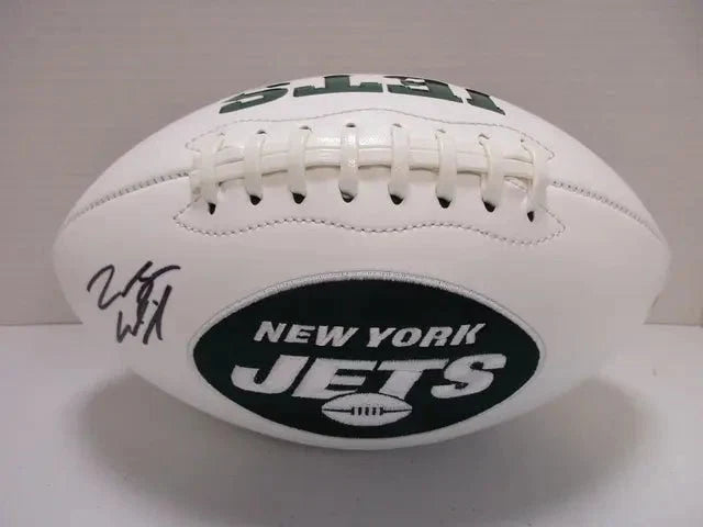 Zach Wilson Jets Signed Logo Football (PAAS COA) by Price Is Right Miami