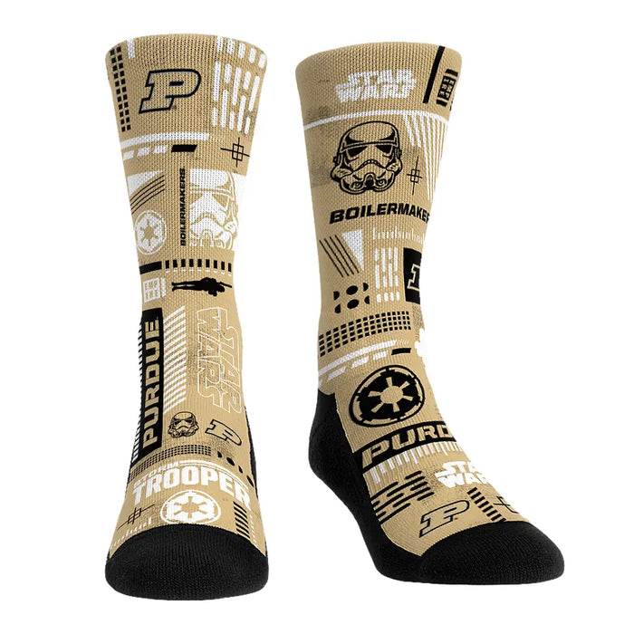 Purdue Boilermakers - Star Wars - Stormtrooper Pattern by Rock 'Em Socks