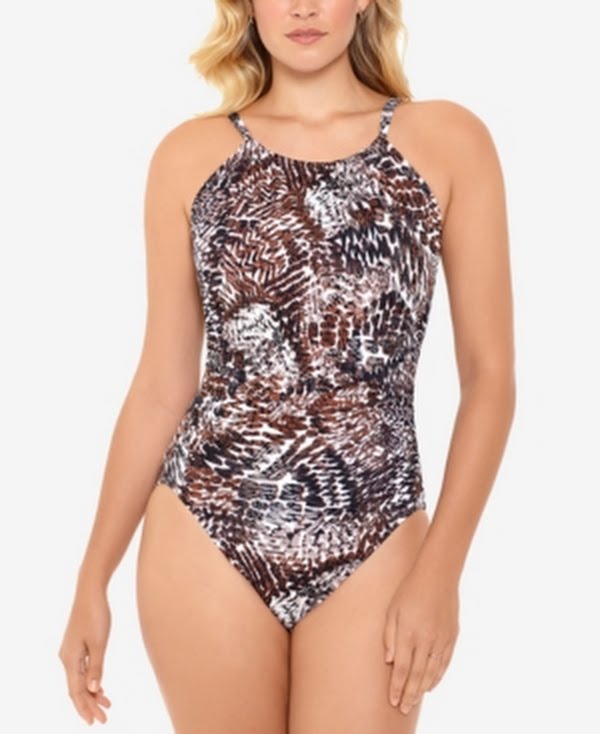 Swim Solutions Womens Swimwear One-Piece High Neck, Size 8 by Vanessa Jane