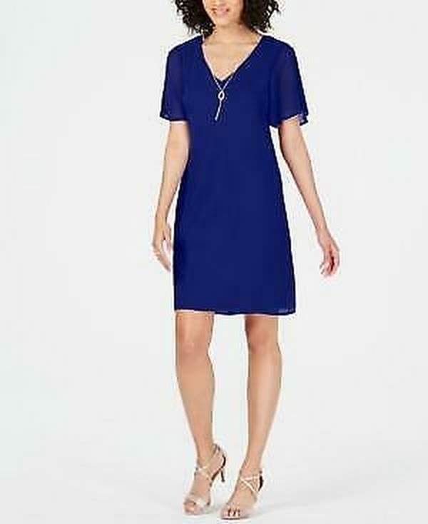 Thalia Sodi Necklace Shift Dress, Size Large by Vanessa Jane