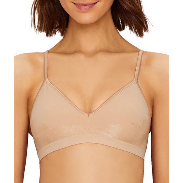 Hanes Womens Ultimate Comfy Support 2 Ply Wirefree Bra in Beige (HU11) | Size S by Vanessa Jane