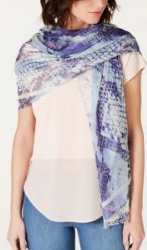 INC International Concepts Soft Python-Print Wrap, 29 x 72 by Vanessa Jane