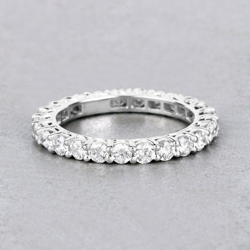 1.50ct Round Lab Grown Diamond Prong 14K White Gold Eternity Band Ring by Fine Color Jewels