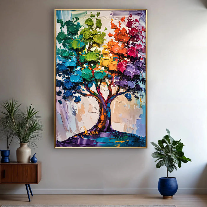 Rainbow Tree Abstract Wall Art by Tailored Canvases